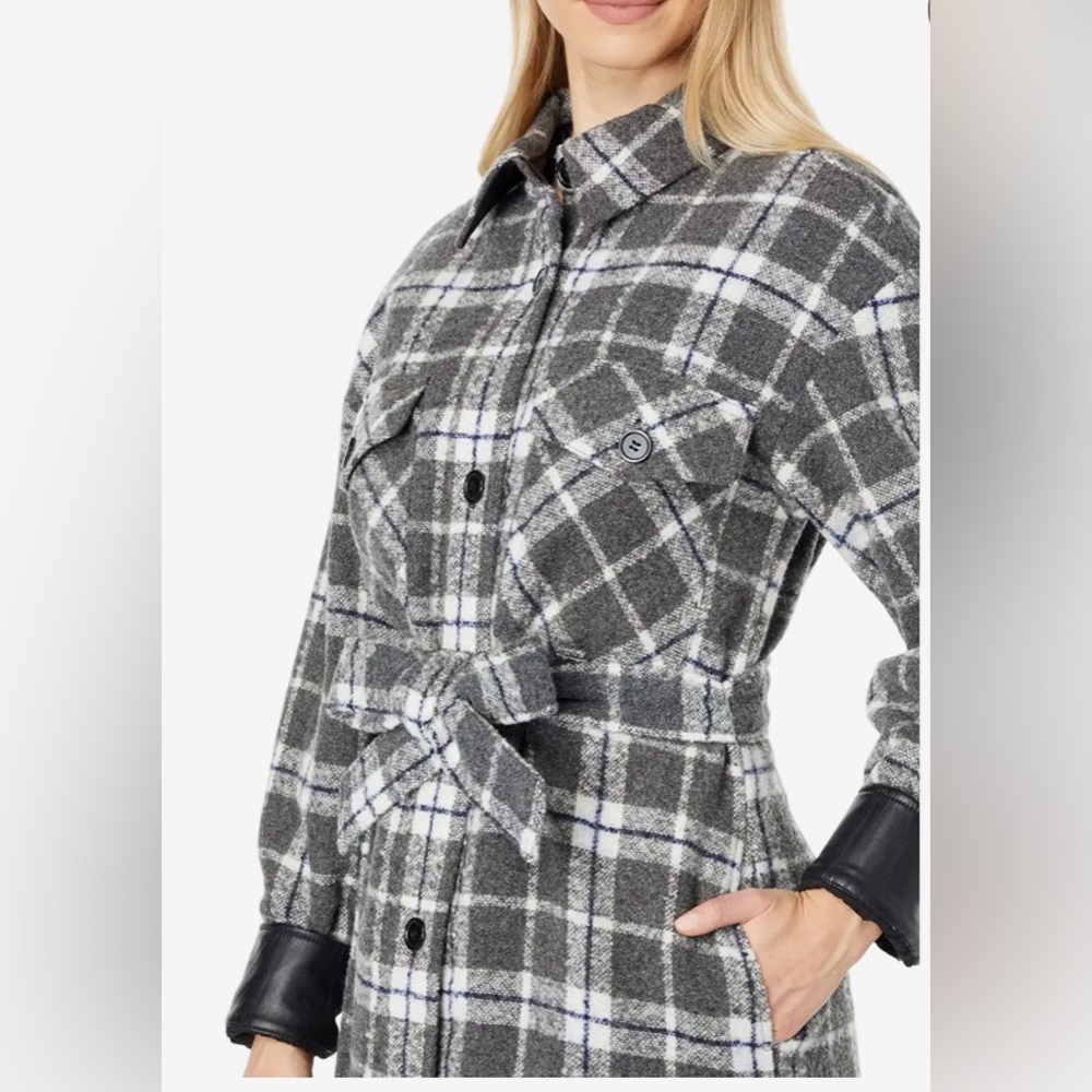 NWT NVLT Plaid wool combo quilted lining size Medium